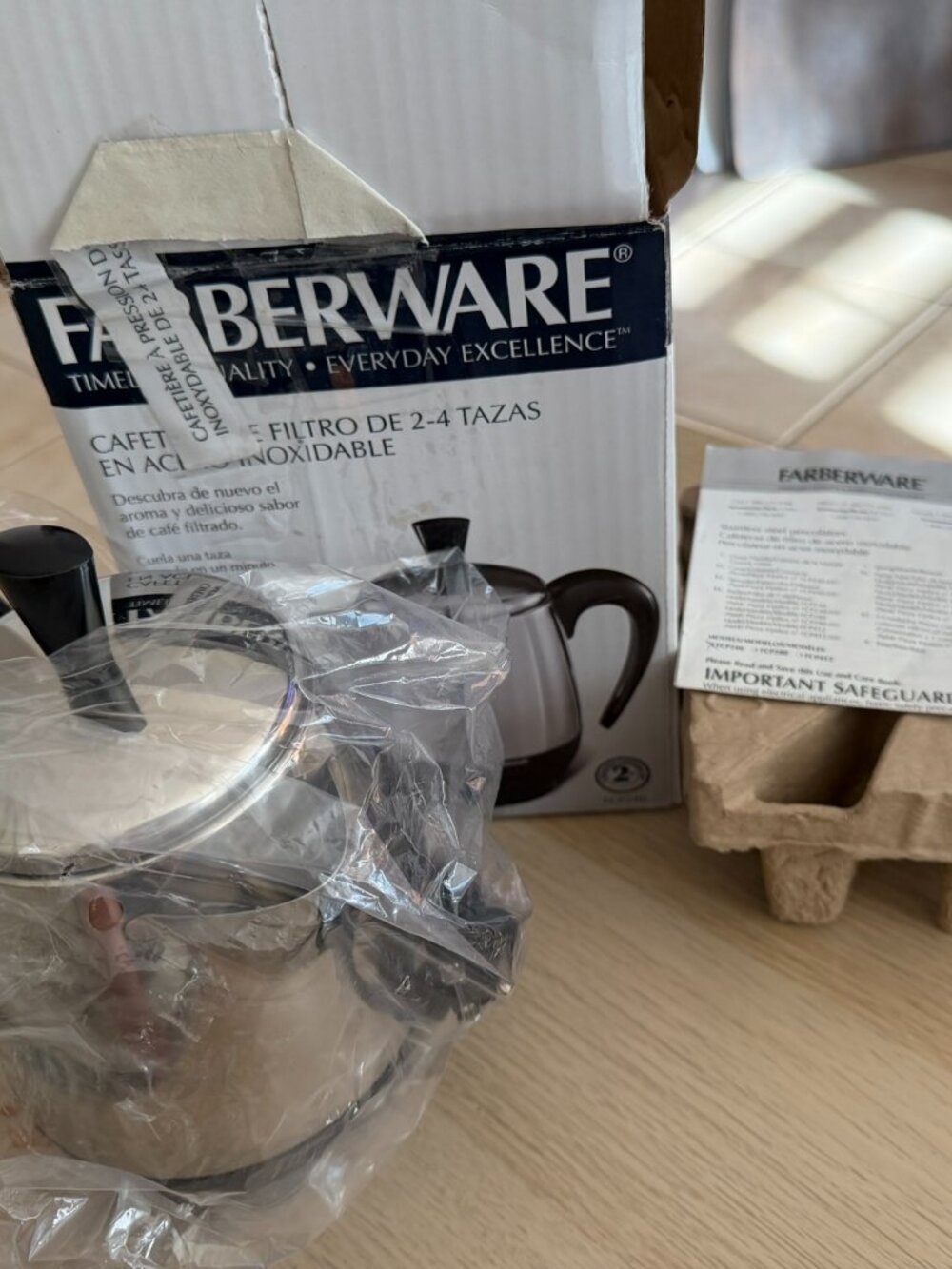 Farberware 2-4 Cup Coffeemaker Percolator 2-4 Cup Stainless Steel FCP240